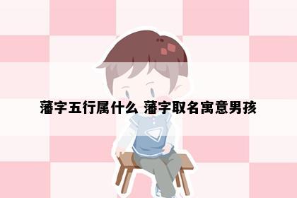 藩字五行属什么 藩字取名寓意男孩