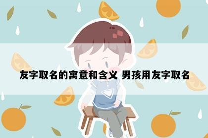 友字取名的寓意和含义 男孩用友字取名