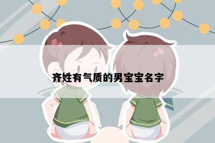 齐姓有气质的男宝宝名字