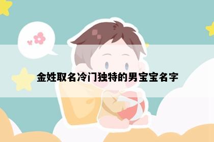 金姓取名冷门独特的男宝宝名字