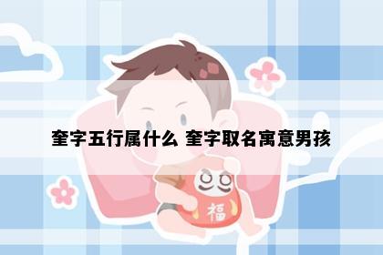 奎字五行属什么 奎字取名寓意男孩