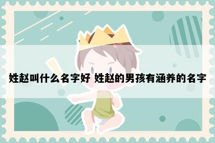姓赵叫什么名字好 姓赵的男孩有涵养的名字