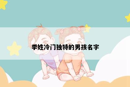 季姓冷门独特的男孩名字
