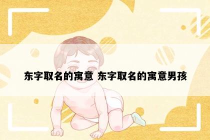 东字取名的寓意 东字取名的寓意男孩